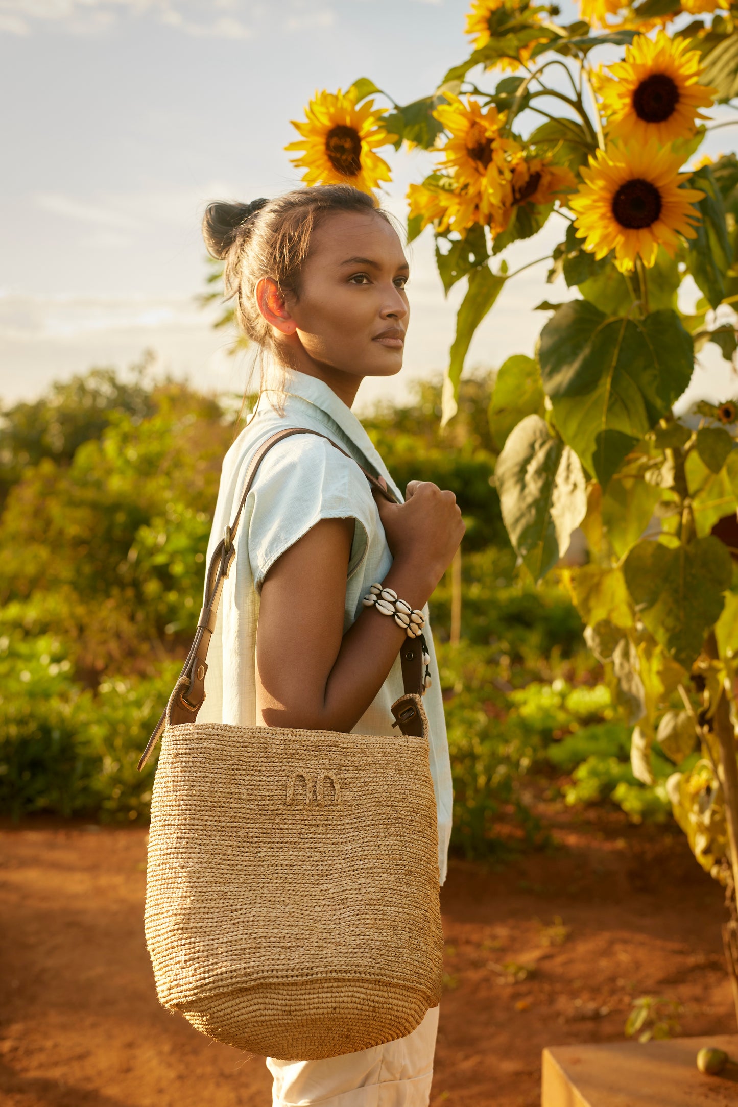 Raffia Bucket Bag