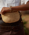 Raffia Double-Wrap Belt Bag